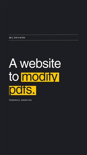 Rj Bernaldo on Instagram: "A website to modify pdfs!"