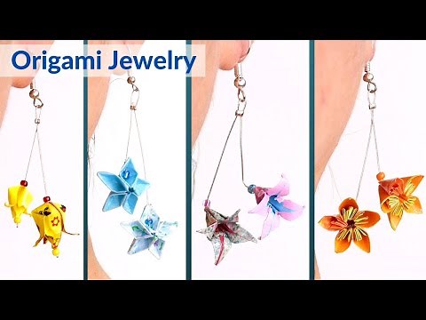 Origami Earrings - How to Make Origami Earrings - Origami paper Earrings Tutorial