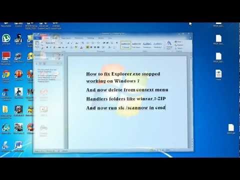 How to fix Explorer.exe 100% working tutorial (stopped working,not responding) for windows 7