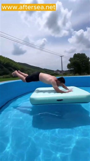 Giant Drop Stitch Inflatable Pool in Nature | Real Jump Test #aftersea #b2bsupplier