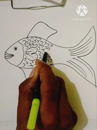 Fish drawing easy step by step | how to make fish drawing