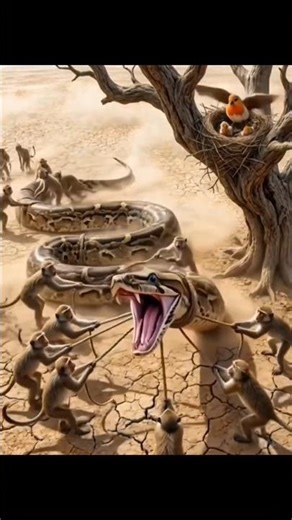 Anaconda 🐍 vs Bandar 🐒 Jungle Fight Shocked Everyone 😱🔥 #Anaconda #Monkey #JungleBattle #Wildlife