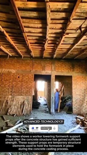 Lowering Formwork Support Props in Concrete Construction !! #innovation #tool