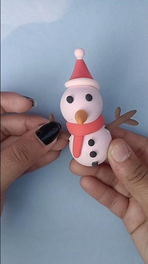 Handmade snowman using clay ❄️ | How to make snowman using clay | Clay snowman #diy #shorts