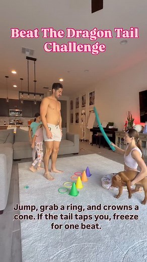 Coach cues Quiet feet. Knees over toes. Land tall. Eyes forward. Levels Level 1 Slow noodle. Two foot hops Level 2 Call out ring colors Level 3 One foot hops Level 4 Switch directions mid round Boss Level Add a timer and no touches allowed. Save for rainy day energy. Tag a parent who needs a quick win. | JulianaLucky