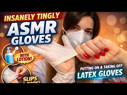 ASMR | Double White Medical Gloves — On & Off Satisfying Sounds 🧤 (Latex Crinkle, Snap & Stretch)