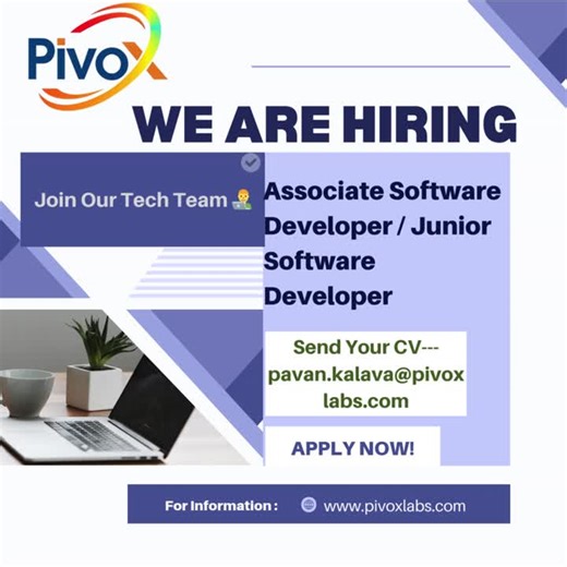 #wearehiring #softwaredeveloper #codingjobs #techcareers #linkedinjobs #joinourteam #careeropportunity #applynow #immediatehiring #jobalert #recruitment #jobsearch #linkedinhiring #javadeveloper… | Pivox Labs | 30 comments
