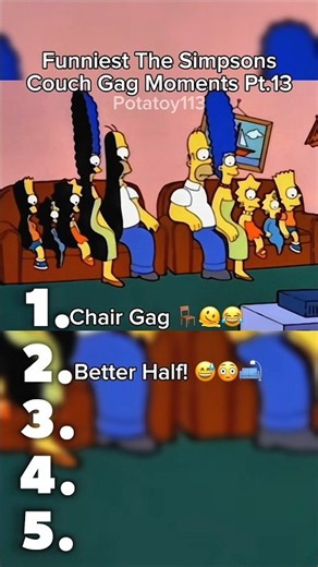 Funniest The Simpsons Couch Gag Pt.13 👨‍👩‍👧‍👦🍩🛋 (no.2 got me half laugh!!🤣👀)