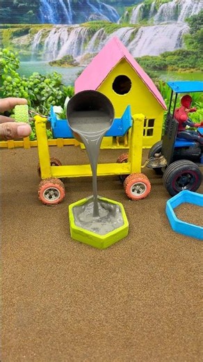 😱 Real Working Mini Tractor Making Cement Pillar | Amazing DIY Construction Machine 🚜 #shorts