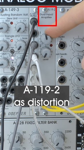 Doepfer Musikelektronik GmbH on Instagram: "Here’s a simple demo of the A-119-2! The A-119-2 is much more than just a standard preamp. It can also be used as a distortion unit. Vincent from Stromkult has already demonstrated this. Some drums from the DAW are fed into the first channel of the A-119-2. As the gain is increased, amazingly warm and quiet musical distortion is added. A copy of the signal is then processed through the Doepfer A-104 Quad Resonance Filter before being added to the signa