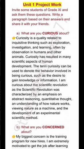 Class 12 English Unit 1 Project Work #class12 #projectwork