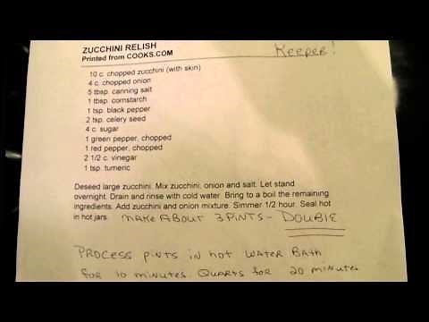 Zucchini Relish Recipe