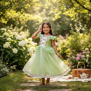 Tiana Inspired Princess Costume Dress, Tiana Princess Dress, Tiana Princess Costume, Costume of Princess and the Frog, Princess Tiana Dress - Etsy