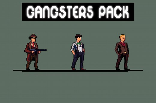 Free Gangster Pixel Characters Pack by Free Game Assets (GUI, Sprite, Tilesets)