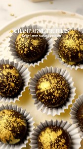 These ✨champagne truffles✨ have a smooth chocolate ganache center infused with prosecco. They're dipped in sugar-free dark chocolate and finished with edible gold glitter. The perfect thing to ring in the New Year! Great for parties, gift-giving, or keeping in the freezer for when you need something special. Made with Keto Chow for added protein and fiber without the sugar! INGREDIENTS- ½ cup unsalted butter, softened 4 oz cream cheese, softened 1 serving Chocolate Keto Chow 2 tbsp cocoa powder 