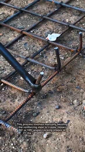 Manual Rebar Bending Tool in Action | Simple Construction Technique for Steel Reinforcement