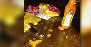 Salad dressing bottle explosion damages home
