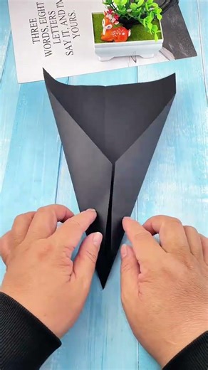 Black Hawk Paper Plane Flying Straight and Far Handmade Origami Paper Plane