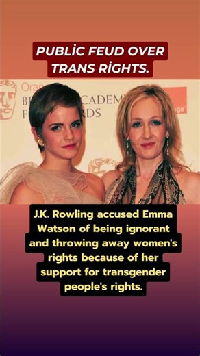 J.K. Rowling slams Emma Watson as ignorant for supporting trans rights in a recent dispute.