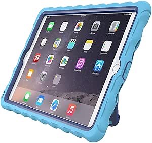 Apple iPad Air 2 Hideaway with Stand Light Blue Gumdrop Cases Silicone Rugged Shock Absorbing Protective Dual Layer Cover Case