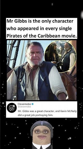 Mr Gibbs is the only character who appeared in every Pirates of the Caribbean movie #jacksparrow