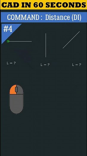 CAD in 60 Seconds | Distance Command in Auto CAD #shorts #autocad