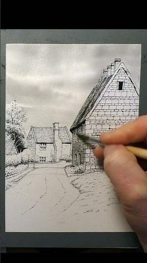 🖌️Ink & Black Watercolor IT WORKS #drawing #art #painting #sketch #inktober #ink #inkdrawing