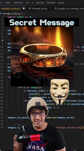 Ocultar información dentro de una imagen. #programacion #python #esteganografia #numpy