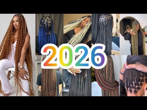 2026 KNOTLESS BOX BRAID HAIRSTYLES/FRENCH CURLS HAIRSTYLES/BOHO KNOTLESS BRAID HAIRSTYLES #VIRAL