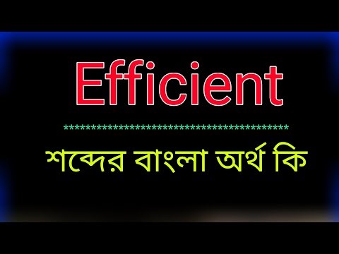 What does the word Efficient mean? Efficient meaning in Bangla | Translate the word Efficient to ...