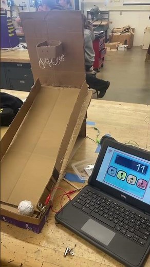 Cardboard arcade and makey makey together! Courtesy of MiMS!