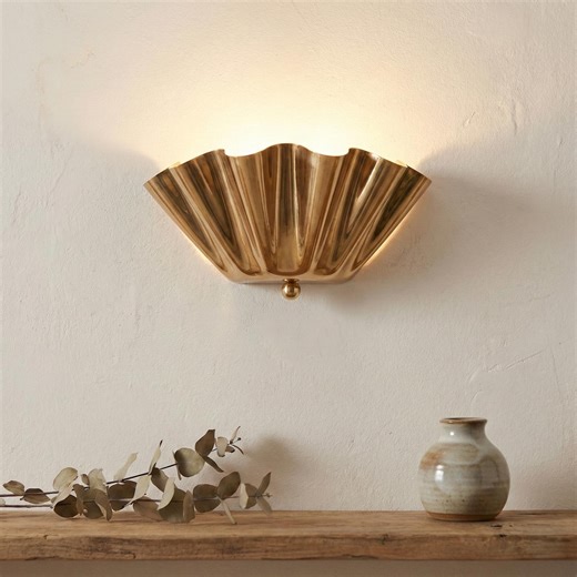 Scallop Shell Brass Wall Sconce, Art Deco Lighting, Elegant Home Accents - Etsy