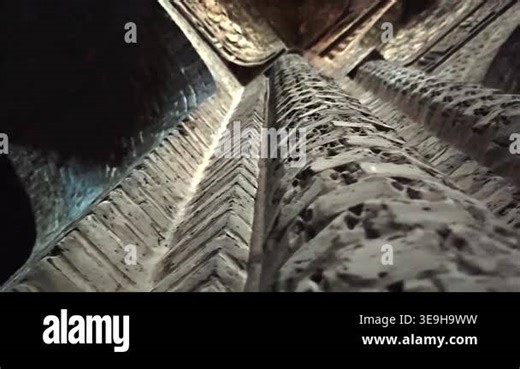 Nizam al Mulk Dome interior shows the high cupola and carved stone detail in close view. Ancient Persian architecture rises overhead with weathered surfaces and monumental symmetry Stock Video Footage - Alamy