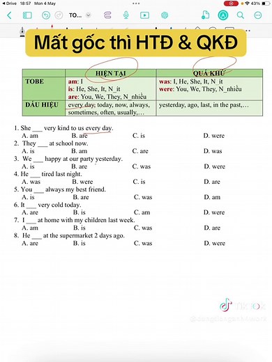 Mất gốc thì hiện tại & quá khứ — Hướng dẫn HTĐ và QKĐ cơ bản