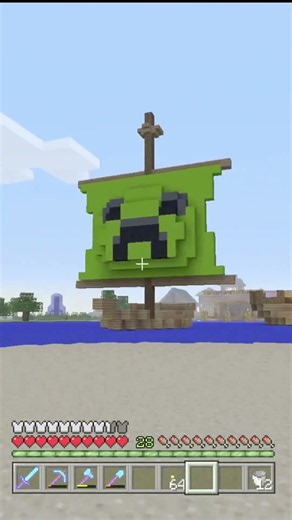 I Built The Creeper Boat From TU14 in Survival! on Minecraft Legacy Console Edition!