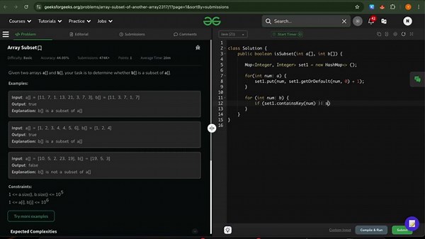 Solve Array Subset Problem in 1 Minute! | Array Subset Problem Simplified