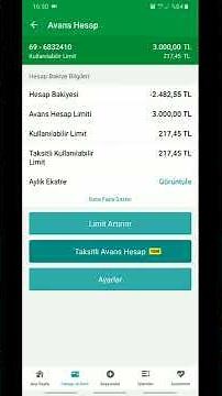 Avans hesap taksit borç ödeme