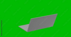 Animation of rotation of a white notebook symbol with shadow. Simple and complex rotation. Seamless looped 4k animation on green chroma key background