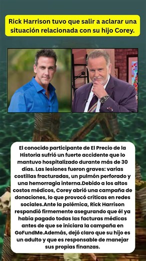 Rick Harrison ROMPE el silencio sobre su hijo Corey tras grave accidente