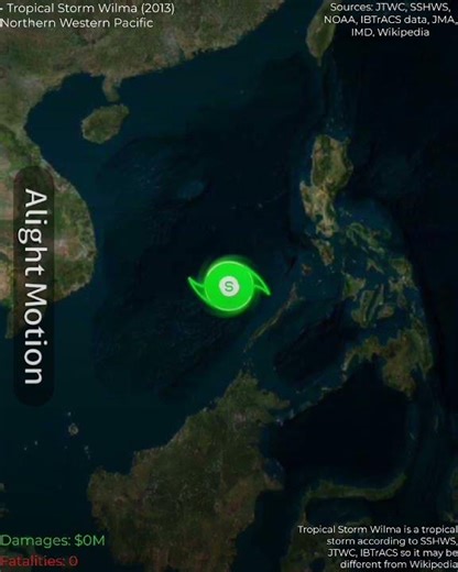 Tropical Storm Wilma (2013) | Track animation #tropical #cyclone