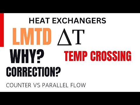 LMTD, counter vs parallel flow, temp. crossing, Shell & tube heat exchangers, examples, correction