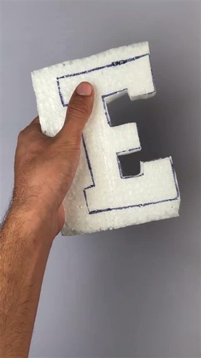 foam cutting|foam cutting letter E 😍✂️|What would you like to happen next? #foamcutting #satisfying
