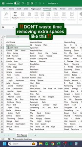 Trim Spaces in Excel ✂️ ❤️ and follow for daily tips! 🗂️ Save this post for future reference! 👯 Share it with a friend! 🎁 Get Excel Templates, PDF Cheat Sheets, Trackers, and Trainings at the link in our bio! 🎯 Follow us on Instagram, YouTube, TikTok, and more at the link in our bio! #excel #shortcuts #cheat #sheet #spreadsheet | CheatSheets