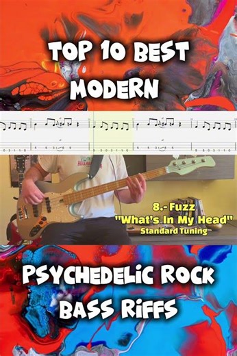 GREATEST RIFFS Vol. 6 - Top 10 Best Modern Psychedelic Rock Bass Riffs (with Tabs)