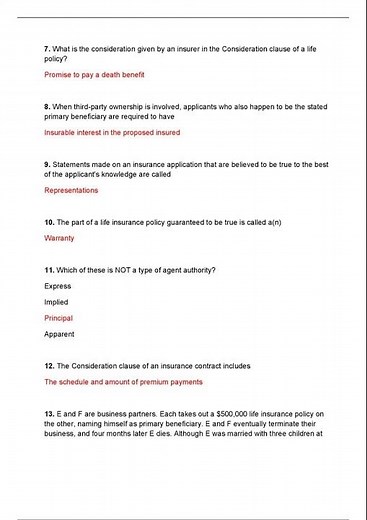 TEXAS LIFE AND HEALTH INSURANCE EXAM QUESTIONS AND ANSWERS pdf