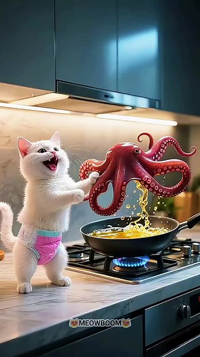 Kitten Meets the Big Giant Octopus: An Animated Adventure