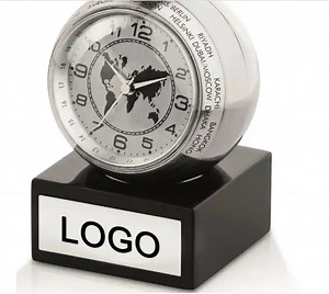 [Hot Item] High Quality World Time Metal Table Crystal Home Decorative Clock