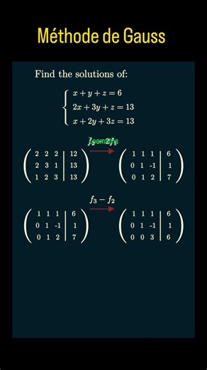 Résolution de système 3x3 méthode de Gauss#maths #mathematics #zoomaths #olympiad #fyp #maths