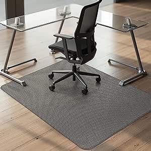 Kuyal Office Chair Mat for Hardwood Floor,44" x 58" Heavy Duty Desk Chair Mat for Office & Home, Anti Slip, Non-Curve Computer Chair Protector Mat, Light Brown