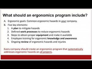 Section 3: What Should an Ergonomics Program Include